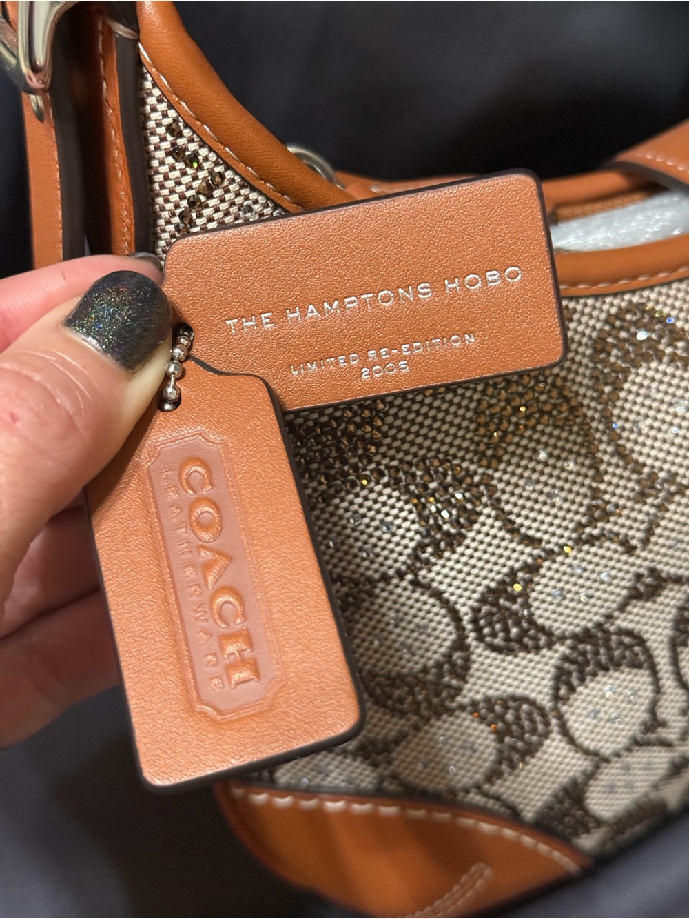 NWT Coach Crystal Signature Jacquard Hamptons Shoulder Bag - Picture 7 of 12